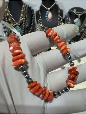Navajo Desert Pearls & Spiny Oyster Bracelet